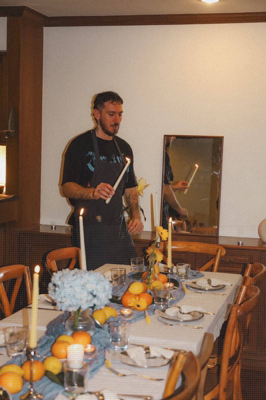 Tavola preparata da Giuseppe Costanzo per un evento privato